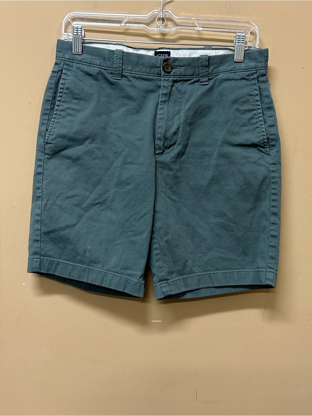 J Crew Shorts Mens 29 Green Chino 9 Inch Inseam Flat Front Casual Summer